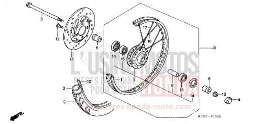 FRONT WHEEL ANF125T6 de 2006